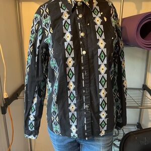 Panhandle Slim Black and Green Western Shirt